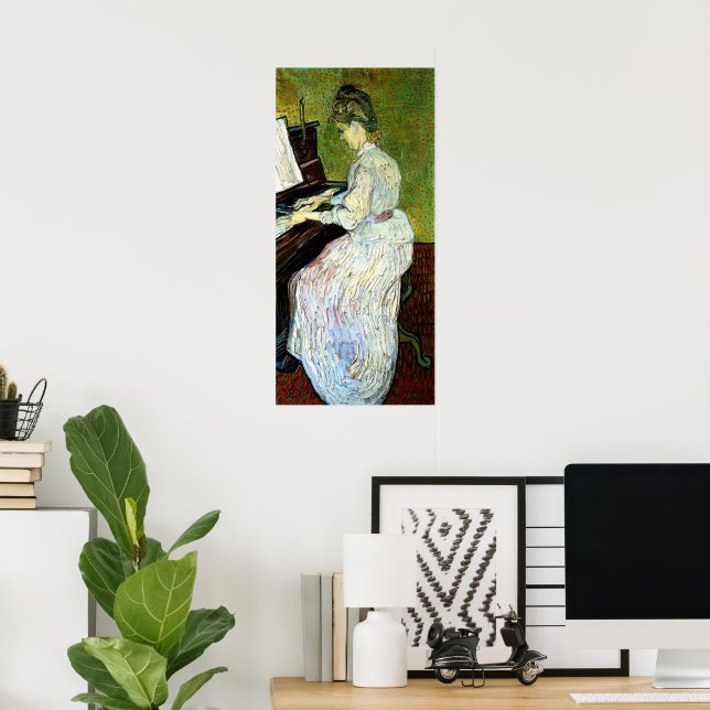 Póster Marguerite Gachet al piano de Vincent van Gogh (Oficina en casa)
