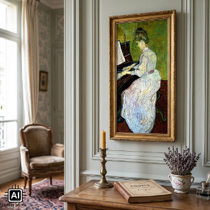 Póster Marguerite Gachet al piano de Vincent van Gogh