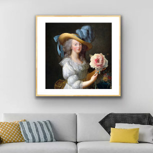 Póster María Antonieta con flor de anemona rosa