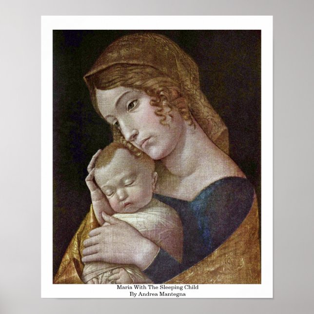 Póster María Con El Niño Durmiente De Andrea Mantegna (Frente)