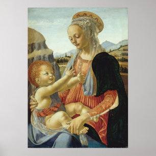 Póster María con el niño por Andrea Del Verrocchio