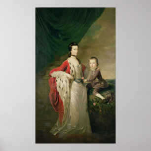 Póster Maria, condesa de Shaftsbury y su hijo