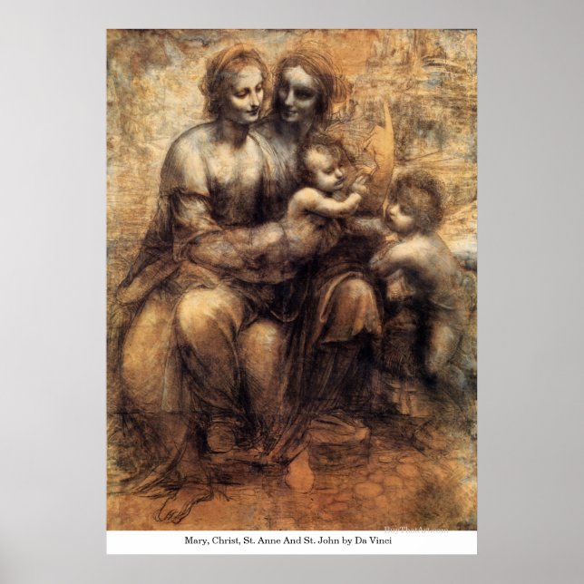 Póster María, Cristo, Santa Ana y San Juan de Da Vinci (Frente)