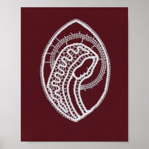 Póster María de la Santísima Virgen Católica, encaje 