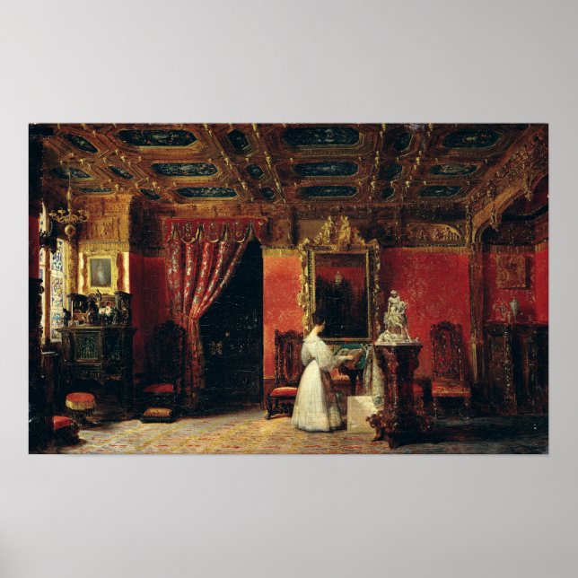Póster María de Orleans en su estudio gótico (Frente)