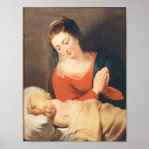 Póster María en Aanbidding Voor Het Slapende