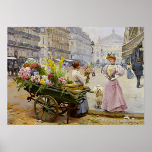 Póster Maria en el comerciante de la flor