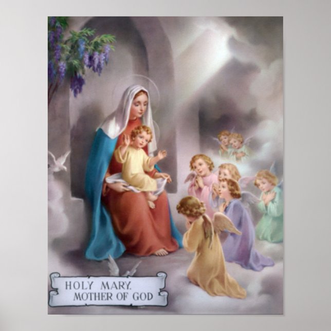 Póster María madre de Dios, la santa virgen, poster (Frente)