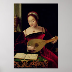 Póster Maria Magdalena que toca el laúd