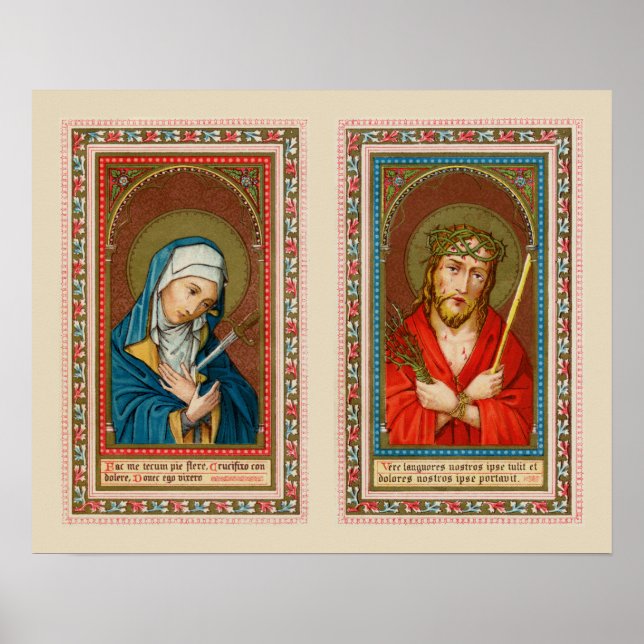 Póster María, Mater Dolorosa y Jesús, Ecce Homo (Frente)