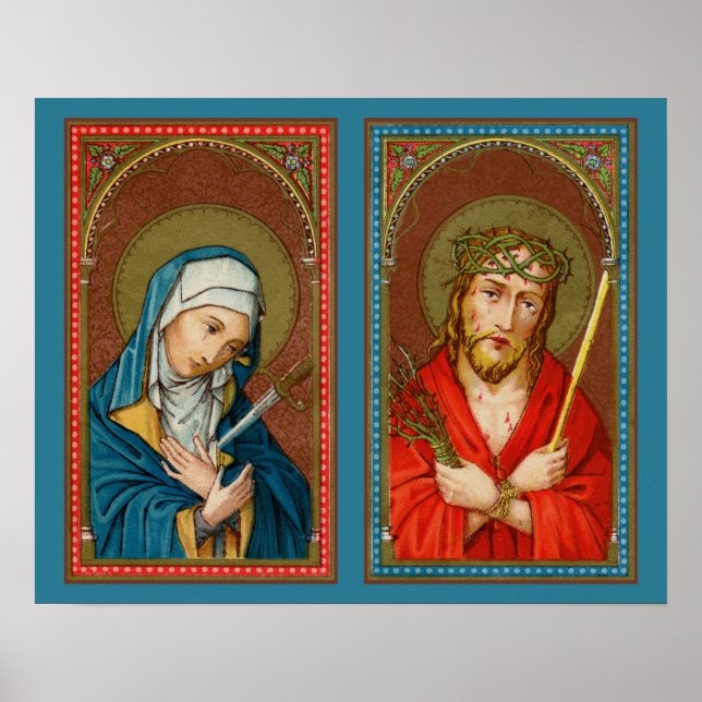 Póster María, Mater Dolorosa y Jesús, Ecce Homo (Frente)
