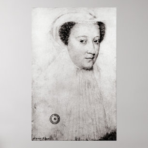 Póster Maria, reina de escocés en el luto blanco, 1560