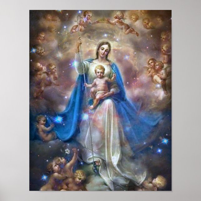 Póster María, Reina de los Ángeles. (Frente)