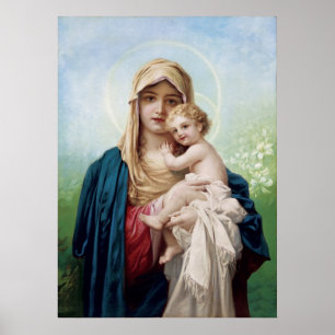 Póster María sujetando a Jesús