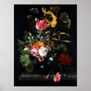 Póster Maria van Oosterwyck Bouquet of Flowers in a Vase