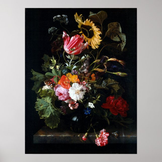 Póster Maria van Oosterwyck Bouquet of Flowers in a Vase (Frente)