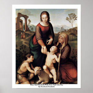 Póster Maria y Elizabeth con Jesús y el Juan-Muchacho