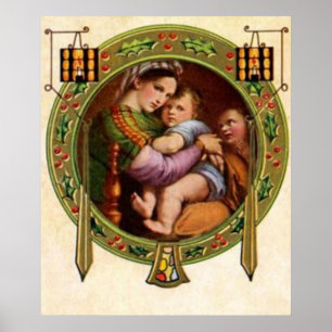 Póster María Y Jesús Con Holly
