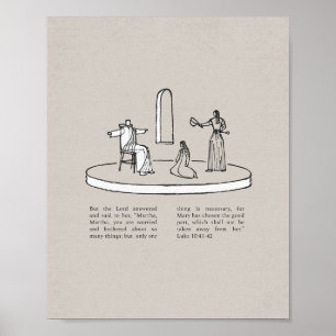Póster María y Marta con Jesús - Nueva Biblia del Testame