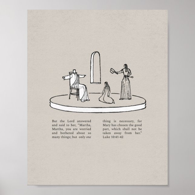 Póster María y Marta con Jesús - Nueva Biblia del Testame (Frente)