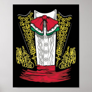 Póster Mariachi Charro Costuma Mexicana Para Dia De Los M