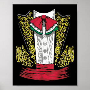 Póster Mariachi Charro Costuma Mexicana Para Dia De Los M