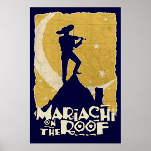 Póster Mariachi en el tejado