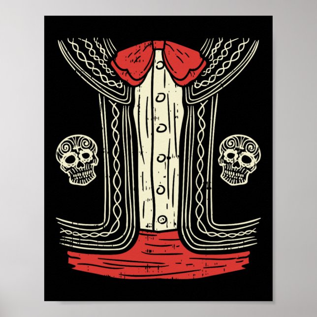 Póster Mariachi mexicana disfraz de Halloween México traj (Frente)