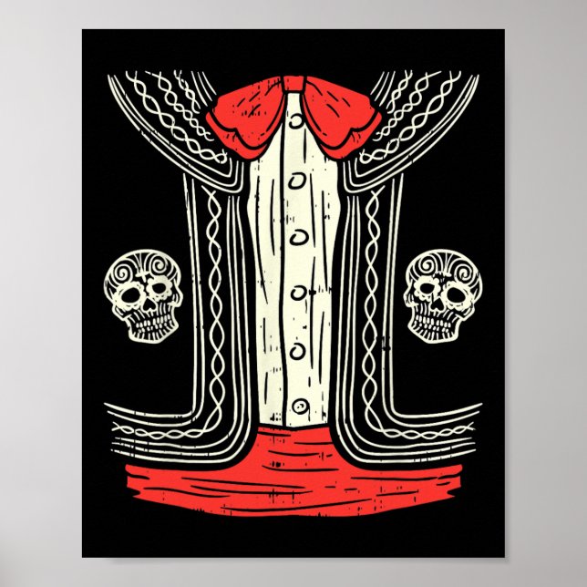 Póster Mariachi mexicana disfraz de Halloween México traj (Frente)