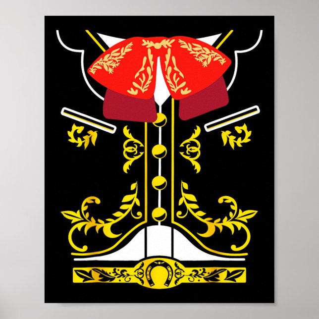 Póster Mariachi Tee Charro Cinco De Mayo (Frente)