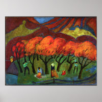 Marianne von Werefkin - Cosecha de fruta en la mon
