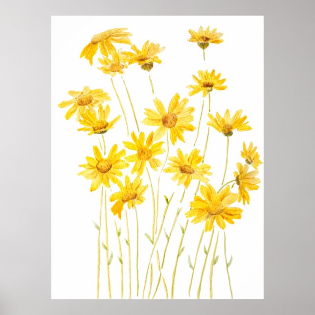 Póster maricas amarillas en flor (Frente)
