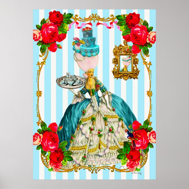 Póster Marie Antoinette Blue Cakes and Tea Gigante Poster (Frente)