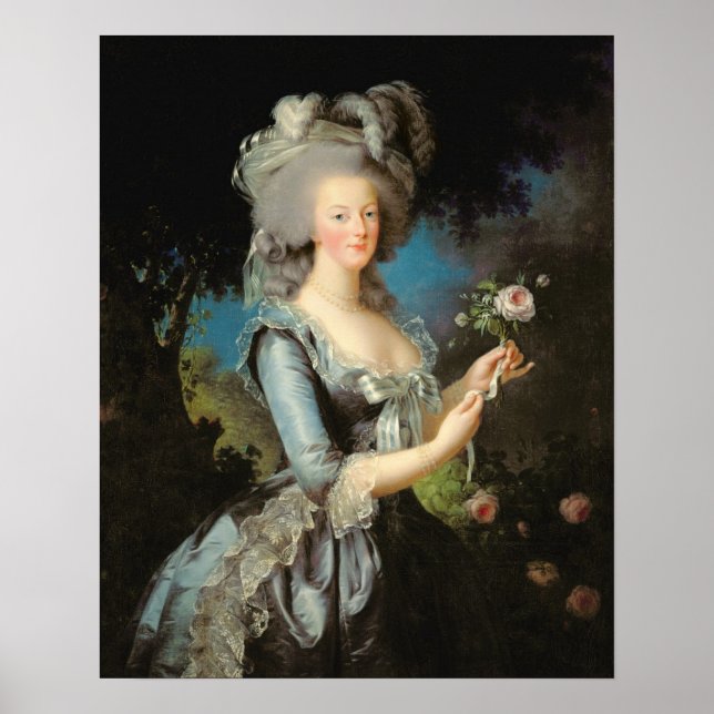 Póster Marie Antoinette con Rosa, 1783 (Frente)
