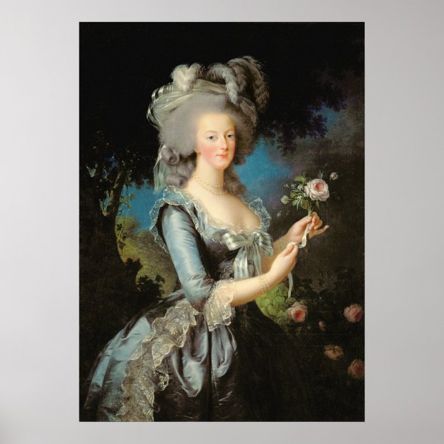 Póster Marie Antoinette con Rosa, 1783 (Frente)