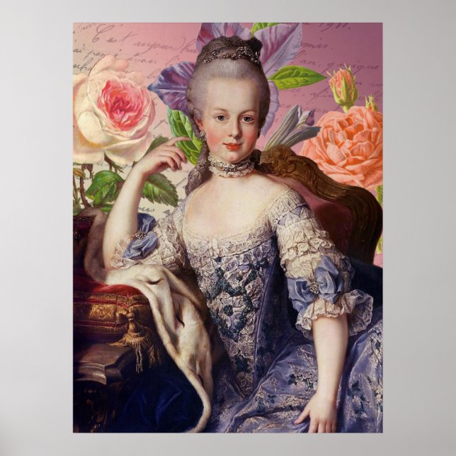 Póster Marie Antoinette En El Poster De Las Flores (Frente)