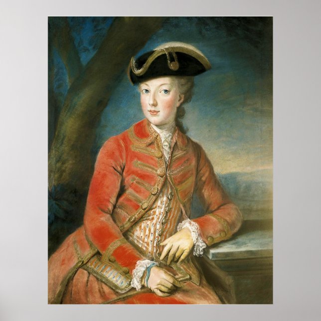 Póster Marie Antoinette en un atuendo de caza de Krantzin (Frente)
