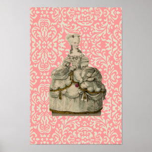 Póster Marie Antoinette en Vestido Extravagante ~ Poster