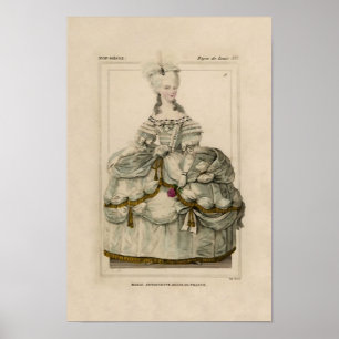 Póster Marie Antoinette en Vestido Extravagante ~ Poster