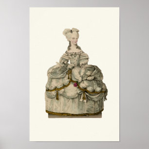 Póster Marie Antoinette en Vestido Extravagante ~ Poster