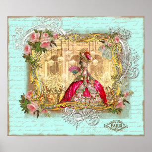 Póster Marie Antoinette Fiesta en la imprenta Poster Vers