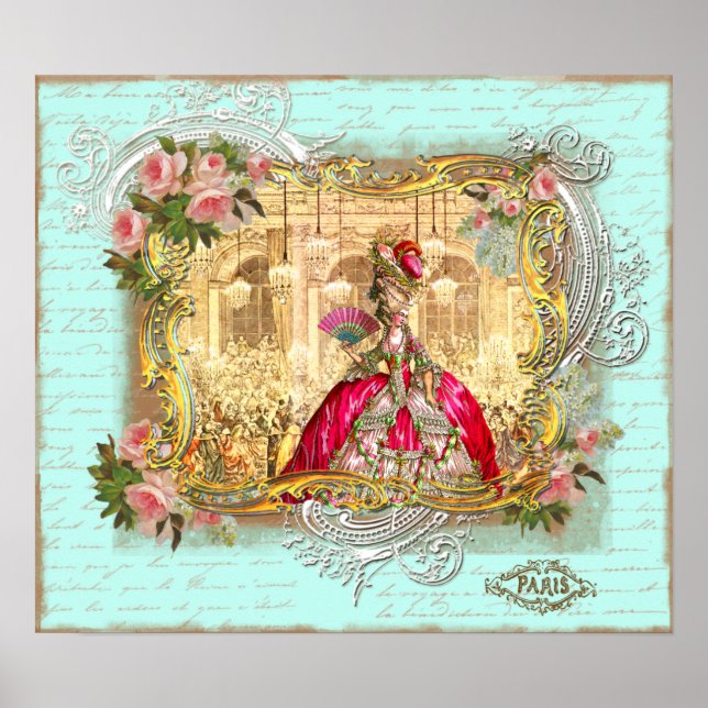 Póster Marie Antoinette Fiesta en la imprenta Poster Vers (Frente)