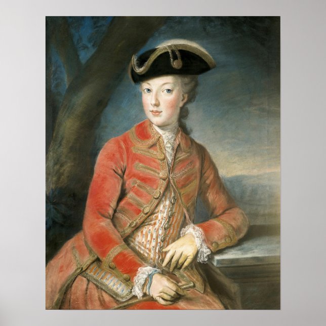 Póster Marie Antoinette vestimenta de caza (Frente)