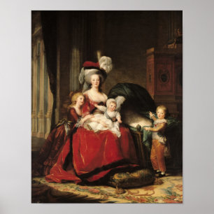 Póster Marie-Antonieta y sus niños, 1787