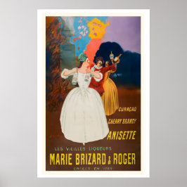 Póster Marie Brizard y Roger Anisette Brandy de Cereza y
