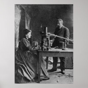 Póster Marie Curie con su marido