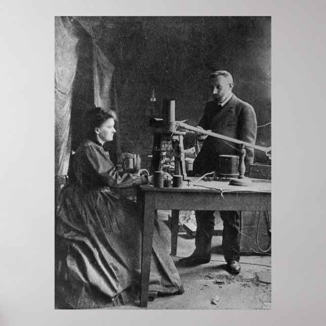 Póster Marie Curie con su marido (Frente)