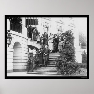 Póster Marie Curie y el presidente Harding 1922