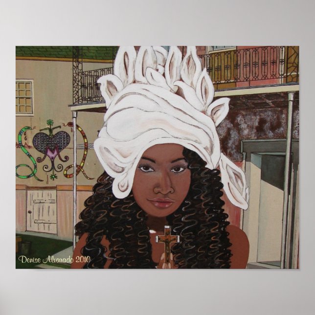 Póster Marie Laveaux en el barrio francés (Frente)