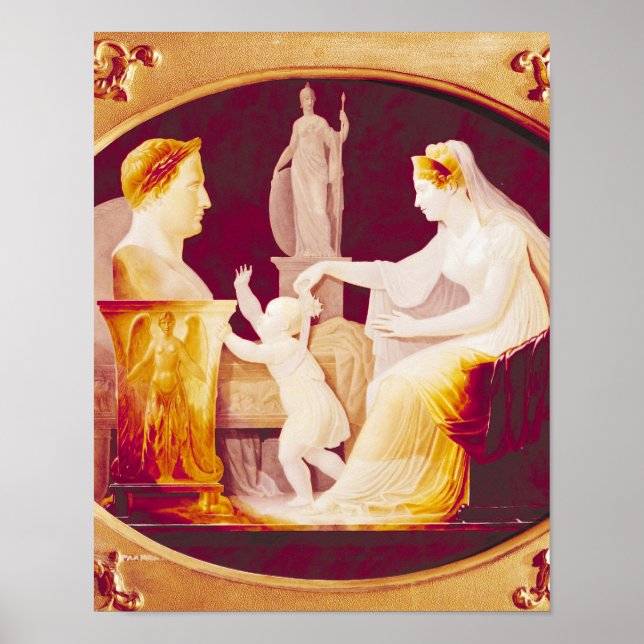 Póster Marie-Louise de Austria guiando a su hijo (Frente)
